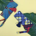 Load image into Gallery viewer, Le Gendre - Blue, Red, Yellow Wristlet

